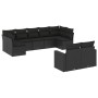 8-teiliges Gartensofa-Set und schwarze synthetische Rattankissen von , Modulare Sofas für den Außenbereich - Ref: Foro24-3251...