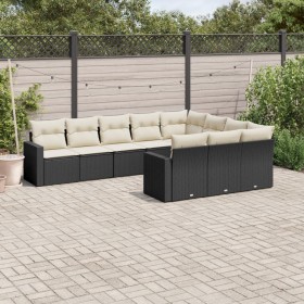 Garden sofa set 10 pieces with black synthetic rattan cushions by , Modular outdoor sofas - Ref: Foro24-3251823, Price: 625,1...