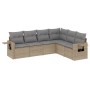 Gartensofa-Set mit Kissen, 6-teilig, beiges synthetisches Rattan von , Gartensets - Ref: Foro24-3252546, Preis: 468,44 €, Rab...