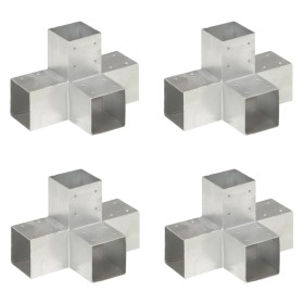 Post connectors in X 4 pcs galvanized metal 91x91 mm by vidaXL, fence posts - Ref: Foro24-145476, Price: 79,12 €, Discount: %