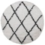 Modern high pile rug PAMPLONA cream and black Ø 160 cm by , Rugs - Ref: Foro24-375378, Price: 59,64 €, Discount: %