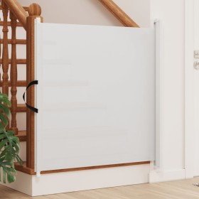 Retractable pet gate white 82.5x125 cm by , Gates for children and pets - Ref: Foro24-4004128, Price: 60,27 €, Discount: %