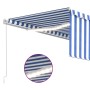 Manual retractable awning with blinds and blue and white LED lights 4x3 m by , Awnings - Ref: Foro24-3069301, Price: 407,26 €...