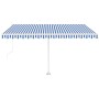 Toldo de pie automático azul y blanco 450x350 cm de , Toldos - Ref: Foro24-3069646, Precio: 653,86 €, Descuento: %