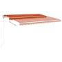 Automatic retractable awning with orange and brown posts, 4.5x3.5m. by , Awnings - Ref: Foro24-3070050, Price: 648,92 €, Disc...