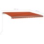 Automatic retractable awning with orange and brown posts, 4.5x3.5m. by , Awnings - Ref: Foro24-3070050, Price: 648,92 €, Disc...