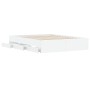 White engineered wood bed with drawers 140x200 cm by , Beds and slatted bases - Ref: Foro24-3207273, Price: 162,89 €, Discoun...