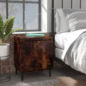 Bedside tables with smoked oak metal legs 40x30x50 cm by vidaXL, Nightstands - Ref: Foro24-813117, Price: 55,72 €, Discount: %