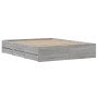 Cama con cajones madera ingeniería gris Sonoma 140x200 cm de , Camas y somieres - Ref: Foro24-3207278, Precio: 199,87 €, Desc...