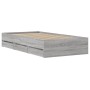 Cama con cajones madera ingeniería gris Sonoma 90x200 cm de , Camas y somieres - Ref: Foro24-3207299, Precio: 166,99 €, Descu...