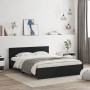 Black headboard bed frame and LED lights160x200 cm by , Beds and slatted bases - Ref: Foro24-3207596, Price: 223,64 €, Discou...