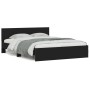 Black headboard bed frame and LED lights160x200 cm by , Beds and slatted bases - Ref: Foro24-3207596, Price: 223,64 €, Discou...