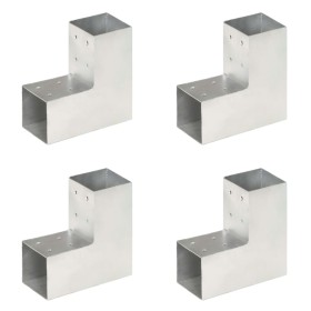 L post connectors 4 pcs galvanized metal 81x81 mm by vidaXL, fence posts - Ref: Foro24-145462, Price: 45,15 €, Discount: %