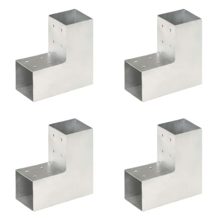 L post connectors 4 pcs galvanized metal 81x81 mm by vidaXL, fence posts - Ref: Foro24-145462, Price: 45,12 €, Discount: %