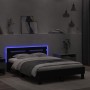 Bed frame with headboard and LED lights black 120x190 cm by , Beds and slatted bases - Ref: Foro24-3207575, Price: 175,83 €, ...