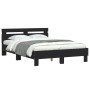 Bed frame with headboard and LED lights black 120x190 cm by , Beds and slatted bases - Ref: Foro24-3207575, Price: 175,83 €, ...