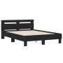 Bed frame with headboard and LED lights black 120x190 cm by , Beds and slatted bases - Ref: Foro24-3207575, Price: 175,83 €, ...