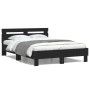 Estructura de cama con cabecero y luces LED negro 135x190 cm de , Camas y somieres - Ref: Foro24-3207568, Precio: 160,85 €, D...