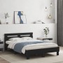 Bed frame with headboard and LED lights black 135x190 cm by , Beds and slatted bases - Ref: Foro24-3207568, Price: 152,99 €, ...