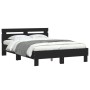 Estructura de cama con cabecero y luces LED negro 135x190 cm de , Camas y somieres - Ref: Foro24-3207568, Precio: 152,99 €, D...