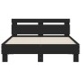 Estructura de cama con cabecero y luces LED negro 135x190 cm de , Camas y somieres - Ref: Foro24-3207568, Precio: 152,99 €, D...