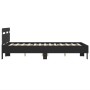 Estructura de cama con cabecero y luces LED negro 135x190 cm de , Camas y somieres - Ref: Foro24-3207568, Precio: 152,99 €, D...