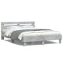 Concrete gray headboard bed frame and LED lights 140x190cm by , Beds and slatted bases - Ref: Foro24-3207563, Price: 154,20 €...