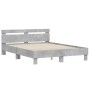 Estructura de cama cabecero y luces LED gris hormigón 140x190cm de , Camas y somieres - Ref: Foro24-3207563, Precio: 146,99 €...