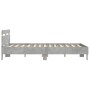 Estructura de cama cabecero y luces LED gris hormigón 140x190cm de , Camas y somieres - Ref: Foro24-3207563, Precio: 146,99 €...