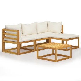 Garden furniture and cushions set 5 pieces solid acacia wood by vidaXL, Garden sets - Ref: Foro24-45916, Price: 446,54 €, Dis...