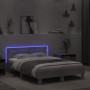 Estructura de cama cabecero y luces LED gris hormigón 120x190cm de , Camas y somieres - Ref: Foro24-3207577, Precio: 148,29 €...