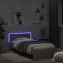 Bed frame headboard LED lights Sonoma gray 100x200 cm by , Beds and slatted bases - Ref: Foro24-838804, Price: 121,94 €, Disc...