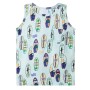 Sleeveless children's soft blue mélange t-shirt size 128 by , Kids T-shirts - Ref: Foro24-11777, Price: 8,08 €, Discount: %