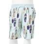 Pantalones cortos infantiles con cordón azul suave mélange 116 de , Pantalones de niños - Ref: Foro24-11831, Precio: 10,64 €,...