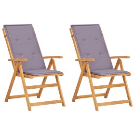 Reclining garden chairs 2 pcs solid acacia wood brown by vidaXL, Garden chairs - Ref: Foro24-45936, Price: 121,93 €, Discount: %