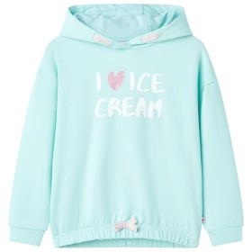 Child's hooded sweatshirt in water green, size 104. by , Kids T-shirts - Ref: Foro24-11425, Price: 13,99 €, Discount: %