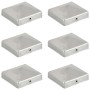 Tapas para postes de valla 6 uds metal galvanizado 81x81mm de vidaXL, Accesorios para rejas y vallas - Ref: Foro24-145490, Pr...