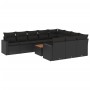 Set mit 11 Stück Gartensofas und Kissen synthetisches Rattan schwarz von , Modulare Sofas für den Außenbereich - Ref: Foro24-...