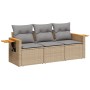 Garden sofa set with beige cushions 3 pieces PE rattan by , Garden sets - Ref: Foro24-3259000, Price: 242,61 €, Discount: %