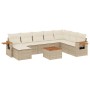 Set de sofás de jardín 9 pzas con cojines ratán sintético beige de , Conjuntos de jardín - Ref: Foro24-3259496, Precio: 639,3...