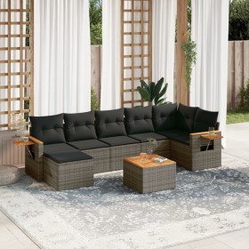 Set de sofás de jardín 8 pzas y cojines ratán sintético gris de , Conjuntos de jardín - Ref: Foro24-3259442, Precio: 502,99 €...