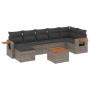 8-teiliges Gartensofa-Set und graue synthetische Rattankissen von , Gartensets - Ref: Foro24-3259442, Preis: 512,19 €, Rabatt: %