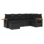 Set aus 6-teiligen Gartensofas und Kissen Kunstrattan schwarz von , Gartensets - Ref: Foro24-3259416, Preis: 428,27 €, Rabatt: %