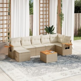 Gartensofa-Set mit beigen Kissen 8 Stück PE-Rattan von , Gartensets - Ref: Foro24-3259440, Preis: 563,99 €, Rabatt: %