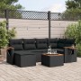 7-teiliges Garten-Essset und schwarze Kissen aus synthetischem Rattan von , Gartensets - Ref: Foro24-3259423, Preis: 474,33 €...