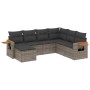 7-piece garden sofa set with gray PE rattan cushions by , Garden sets - Ref: Foro24-3259449, Price: 469,18 €, Discount: %