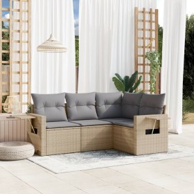 Garden sofa set with 4-piece synthetic rattan beige cushions by , Garden sets - Ref: Foro24-3252446, Price: 344,16 €, Discoun...