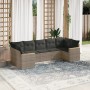 7-piece garden sofa set with gray PE rattan cushions by , Garden sets - Ref: Foro24-3258672, Price: 458,95 €, Discount: %