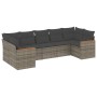 7-piece garden sofa set with gray PE rattan cushions by , Garden sets - Ref: Foro24-3258672, Price: 458,95 €, Discount: %