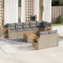 9-piece garden sofa set with beige synthetic rattan cushions by , Garden sets - Ref: Foro24-3259399, Price: 687,21 €, Discoun...